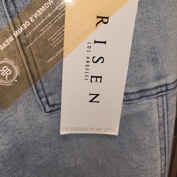 Light Blue Women's Drawstring Wide Leg Jeans - Picture 9 of 16